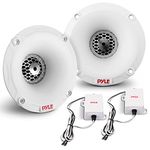 Marine Tweeter Speaker System, One Pair 1inch PEI White Dome Tweeter with Horn Diffuser, 120 Watts Max Power with 4 Ohm Impedance, IP-X5 Marine Grade Waterproof Rating