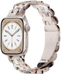 Vamyzji Compatible with Apple Watch Strap 42mm(Series 10) 41mm 40mm 38mm,Light Waterproof Fashion Resin Apple Watch Strap for Apple Watch Series 10 9 8 7 6 5 4 3 2 1 iWatch SE(Tortoise Flower)