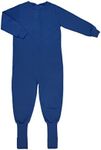 Snugabye Adaptive Back Zip Convert-A-Foot Sleeper (Children's Size 6, Blue)