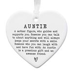 Ceramic Keepsake Heart Handmade Gift For Auntie | Mothers Day Gift | Aunties Birthday | Letterbox Gift | Best Auntie | Auntie Quote | Auntie Card | Sentimental Auntie