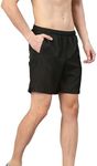 Vizari Soccer Shorts for Adult and Youth - Lightweight Quick-Dry Black Athletic Shorts with Elastic Waistband