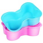 Cabilock 2 Pcs Silicone Dog Bone Shaped Cake Pan Dog Birthday Cake Mold Silicone Baking Mold Tray for Cake Muffin Loaf Bread Toast Mousse Scone