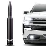 EcoAuto Badass Bullet Antenna Replacement Fits All Chevy & GMC Truck Model Years - Short Replacement Antenna - Military Grade Aluminum - Anti Chip & Anti Theft Design (Matte Black)