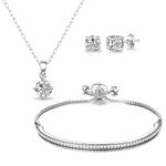 Philip Jones Silver Plated Friendship Set Created with Zircondia® Crystals