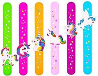 FAVELA slap bracelet for kids unicorn bracelet for girls Unicorn Slap Bracelets Silicone Wristbands Favors bracelet for girls Slap Bands Flip Bracelet Wristbands for Children,Pack of 2