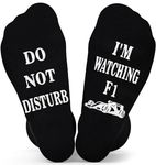 UEOTO Funny Socks, DO NOT DISTURB I'M WATCHING F1 Socks with Grips F1 Gifts for Men Birthday Present Who Have Everything, Formula 1 Socks Car Novelty Christmas Gifts for Men Teenage Boys 9-12 uk