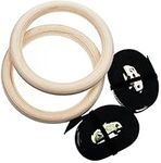 EZONEDEAL Wooden Gymnastic Rings wi