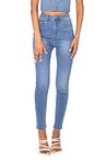 Nina Carter P190 Women's Skinny Fit Jeans Extra High Waist Jeans Used Look, Light Blue (P190-5), S