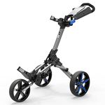 PowaKaddy Unisex 2022 Micra Push Cart Golf Trolley - Gun Metal/Blue - One Size