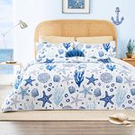 Love's cabin King Size Quilt Bedding Set Coastal White Bedspreads - Summer Beach Nautical Quilt Lightweight Bedspread- Reversible Bedding Coverlet for All Season - 3 Piece (1 Quilt, 2 Pillow Shams)