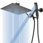 Shower Head, 12" Shower Head Combo, NERDON Dual Square Shower Head, Rainfall Shower Head with Handheld with 15'' Brass Adjustable Extension Arm and Combined 3-Way Diverter - A Bathroom Upgrade