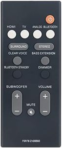 New FSR78 ZV28960 Replacement Remote Control fit for Yamaha Soundbar System ATS1060,ATS-1060,ATS1070,ATS-1070,YAS207,YAS-207,YASCU207,YAS-CU207,NSWSW42,NS-WSW42 Front Surround System ZV289600 FSR78