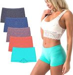 DEEP TOUCH Women Boyshort Underwear Seamless Panties Boxer Panty Boxer for Ladies 5 Pack