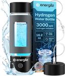 Energilz Hydrogen Water Bottle | Large 16.2 oz (480 ml) Hydrogen Water Bottle Generator 3000 ppb | Hydrogenator Machine | SPE/PEM Hydrogenated Ionizer Generator(Silver w/Black)