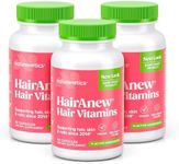 HairAnew Hair Growth Vitamins for Thicker Stronger Hair | Works for Women & Men All Hair Types | 11 Hair Vitamins & Ingredients | 5000mcg Biotin | Vegan | Independently Tested | 60 Capsules (3)