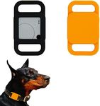 Silicone Tile Dog Collar Holder for Tile Mate 2020 & 2018, 2 Pack Tile Case Protective Cover for Pet Dog Cat (Black/Orange)