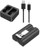 Charging Station and 1 Packs Rechargeable 3.65V Lithium-Ion Battery Battery That is Compatible with Ring, for Video Doorbell 2/3 and Spotlight Cam Battery 6400mAh （ 2023 Stronger Compatibility）