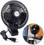 TN TONNY Clip-on Fan, AC 110V 6 Inch Adjustable Clip Table Fan with 2 Speeds Wind, Personal Cooling Fan with 6 Foot Cord and Plastic Safety Grill, Black