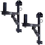 Premium PA Speakers Wall Mount Brackets By GRIFFIN | Set Of 2 All Steel Pro-Audio Speaker 35mm Pole Holder | Securing Locking Pin & 3 Horizontal Level Tilt Adjustments | On Stage Studio Monitor Stands