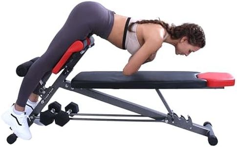 Finer Form – Banc multifonction pour entraînement complet du corps tout en un – Extension du dos – Chaise romaine, abdos réglable – Banc de musculation