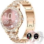 GADIXY Smart Watch for Women(Call Receive/Dial),Fitness Tracker with 19 Sports, Heart Rate/Sleep Monitor Fitness Watch for Android iOS Phones (Gold-Diamond)