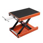 PROEZE Steel Motorcycle 1100 LB Lift Scissor Jack Wide Deck Hoist Stand Maintenance Bikes ATVs Garage Repair Center Stand Lift Jack Orange