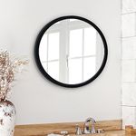 Americanflat 51 cm Framed Black Round Mirror - Circle Mirror for Bathroom, Bedroom, Entryway, Living Room - Large Round Wall Mirror for Wall Decor