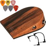 Ortega Guitars ANNAlogX-SE Analog Percussion Stomp Box, Striped Ebony - Bundle with 2 Patch Cables and 6 Dunlop Picks