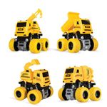 Amazon Brand - Jam & Honey Construction Toy I Push & Go I Sand Toys for Kids 3+ Years I Set of 4 I Dumper/Crane/Excavator/Cement Mixer