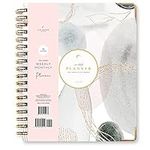 Bright Day Calendars La Lune Pink Abstract Non-Dated Monthly Weekly Planner by Bright Day, 12 Month Goal Appointment Productivity Journal, 8.75'' x 7.25''