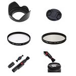 SK5 49mm Diameter Camera Lens Bundle Kit Lens Hood Cap UV CPL Filter Brush Set For Canon EOS M50 M6 Mark II M100 M200 M10 M5 With Canon EF-M 15-45mm f/3.5-6.3 IS STM & Canon EF 50mm f/1.8 STM Lens