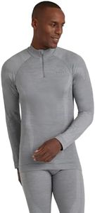 FALKE Men's Wool Tech Base Layer Top, Grey-Heather, S