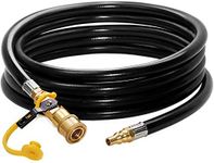 DOZYANT 18 feet Low Pressure Propane Quick-Connect Hose, RV Quick Connect Propane Hose, Quick Disconnect Propane Hose Extension - 1/4” Safety Shutoff Valve & Male Full Flow Plug for RVs