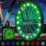 Activ Life LED Wheel Lights (1 Tire, Green) Fun Bicycle Spoke Wire & Bike Frame Safety String Lights, Best Wheelchair Accessories, Top Camping & Vacation Ideas of 2022 for Men, Women, Children, Teens