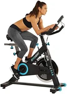 EFITMENT Pro Belt Drive Indoor Cycle Bike with 48.5 lb Flywheel, Leather Pad Resistance & LCD Monitor - IC028