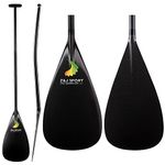 Z&J SPORT Outrigger Canoe Paddle Full Carbon, Tahiti Style OC Paddle with T-Handle, Lightweight Carbon Paddle for Waka AMA, va’a, Bent Shaft & 12 Degree Blade (L,52")