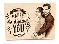 Incredible Gifts India Wooden Unique Personalized Happy Birthday Present - Wood Photo Frame (5 X 4 Inch)