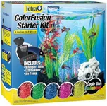 Tetra 3 Gallon Small Fish Tank, Aquarium Starter Kit, with Filter, Air pump, & Color Changing Light, Half Moon shape, for Gold Fish & Betta