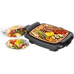 Salter EK4218CP Copper Non-Stick Smokeless Electric Grill, 1200W | Smokeless Alternative | Removable Drip Tray | 230 Degree Adjustable Temperature Control