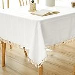 White Linen Tablecloth Long Rectang