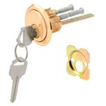 Prime-Line U 9965 U-9965 Rim Cylinder Lock, 2 Key, Die Cast Zinc, Brass Plated, 3/4 in