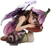 Pacific Giftware Fairy Garden Flower Fairy with Toadstool and Snail Decorative Mini Garden of Enchantment Figurine 3 Inch