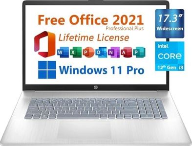 HP 17.3" Business Laptop, Free Microsoft Office 2021 with Lifetime License, Widescreen FHD 1920x1080 Display, Intel 6-Core i3-1215U 4.4 GHz,8GB RAM, 512GB PCIe SSD Webcam, HDMI, Windows 11 Pro