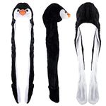 Penguin Plush Animal Winter Ski Hat Beanie Aviator Style Winter (Long)