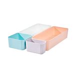 IDesign Rosanna Pansino Recycled Plastic Drawer Organizers, Set of 4, Lavender Sprinkles, Peach Cobbler & Cotton Candy, 17.25'' x 11'' x 3.1'' (95496)