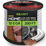 12AWG Speaker Wire, GearIT Pro Series 12 Gauge Speaker Wire Cable (200 Feet / 60.96 Meters) Great Use for Home Theater Speakers and Car Speakers, White