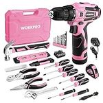 WORKPRO Pink Tool Set with Power Dr