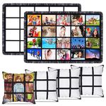 Kinlop 6 Pieces 40 x 60 Inch Sublimation Blank Throw Blankets with 20 Panel and Sublimation Blank Throw Pillow Cases Cushion Cover with 9 Panel Sublimation Supplies for DIY Heat Press Home Decor