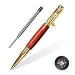 SHALORY Bolt Action Pen with Compass & Extra Refill, Christmas Gifts Thanksgiving Day Gift Cool Gadgets for Men Wooden Ballpoint Pens Luxury Gel Ink Pens Medium Point 1.0mm Black Ink,3.53Oz(Pack of 1)