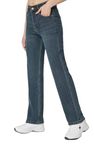 FashionFibre Women's High-Rise Straight Fit Stretchable Jeans (32, Green Tint)